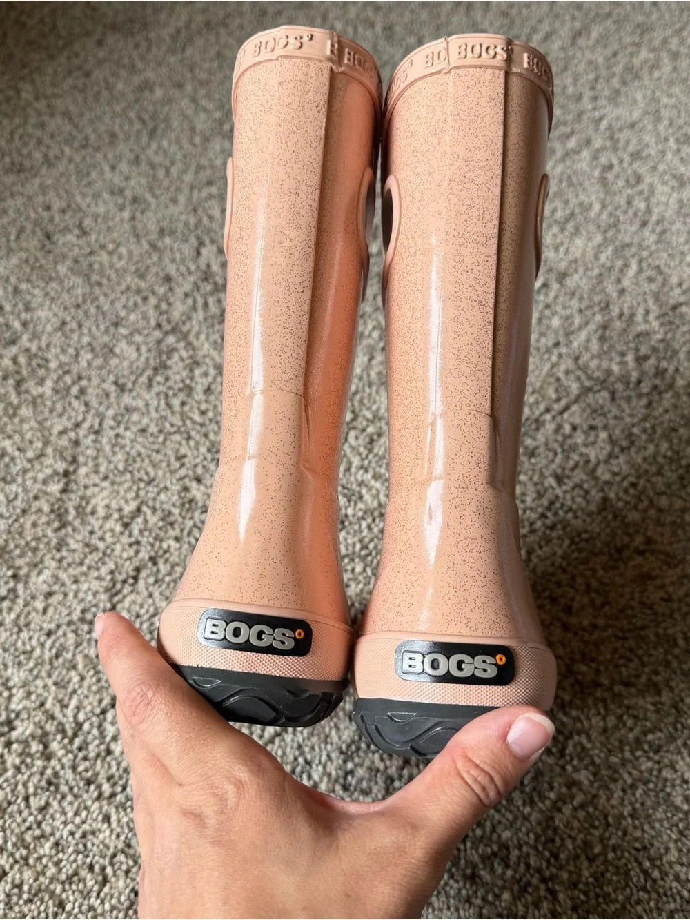 BOGS Kids' Peach Waterproof Pull-On Rain Boots NWOT Size 9 Toddler/Little Kid